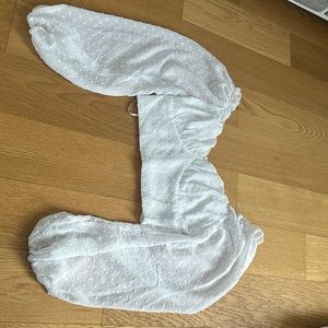 White chiffon crop top